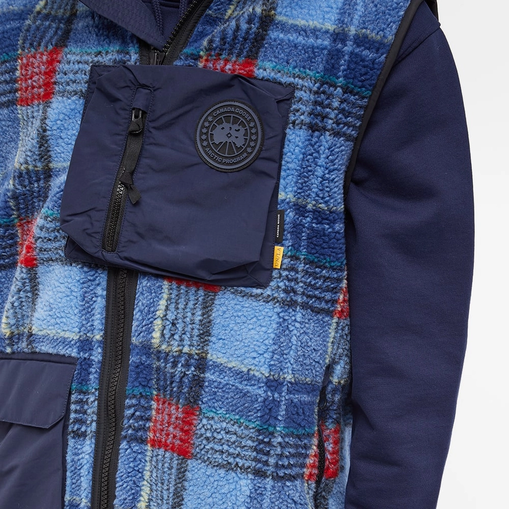Canada Goose Men's & NBA Collection with UNION Legion Fleece Vest Legacy Tartan Blue